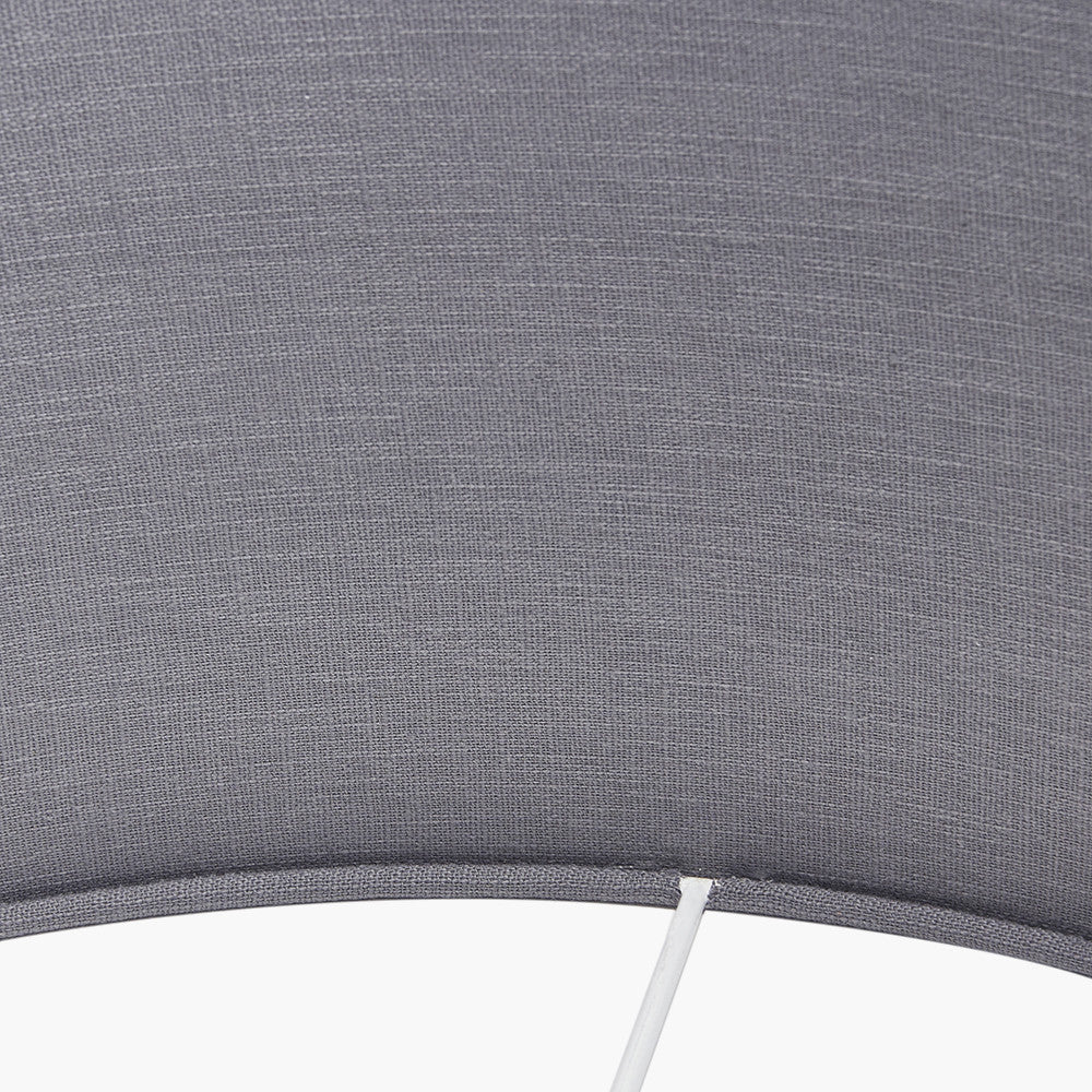 Lino 30cm Steel Grey Self Lined Linen Drum Lampshade